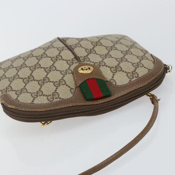 GUCCI GG Supreme Web Sherry Line Shoulder Bag PVC Beige 904 02 047 Auth hk2990 - Picture 6 of 16
